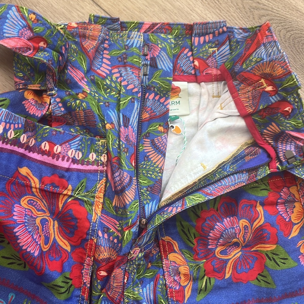 Farm Rio Blue Macaw Flight Pants NWT - Picture 7 of 13